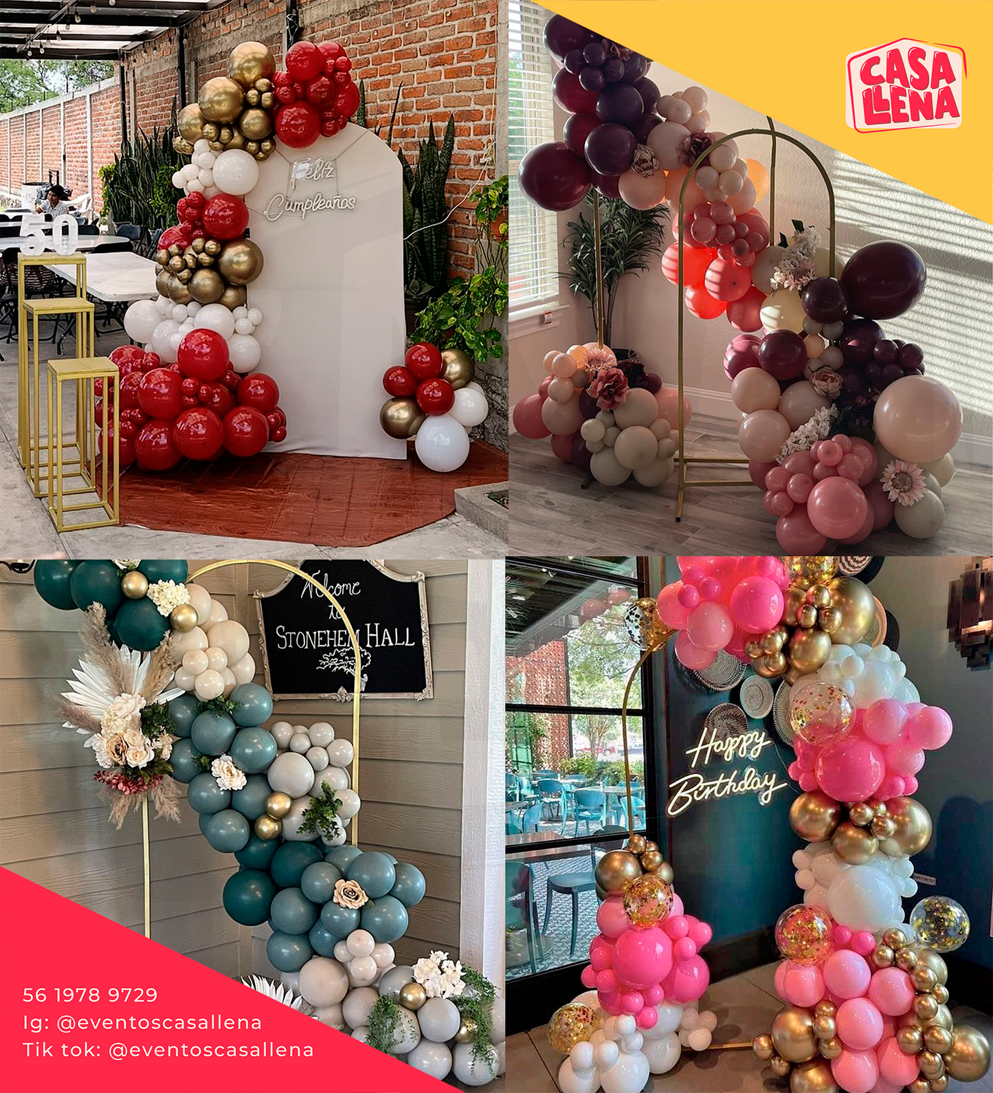 Mampara Decorativa Metálica Dorada Para Globos