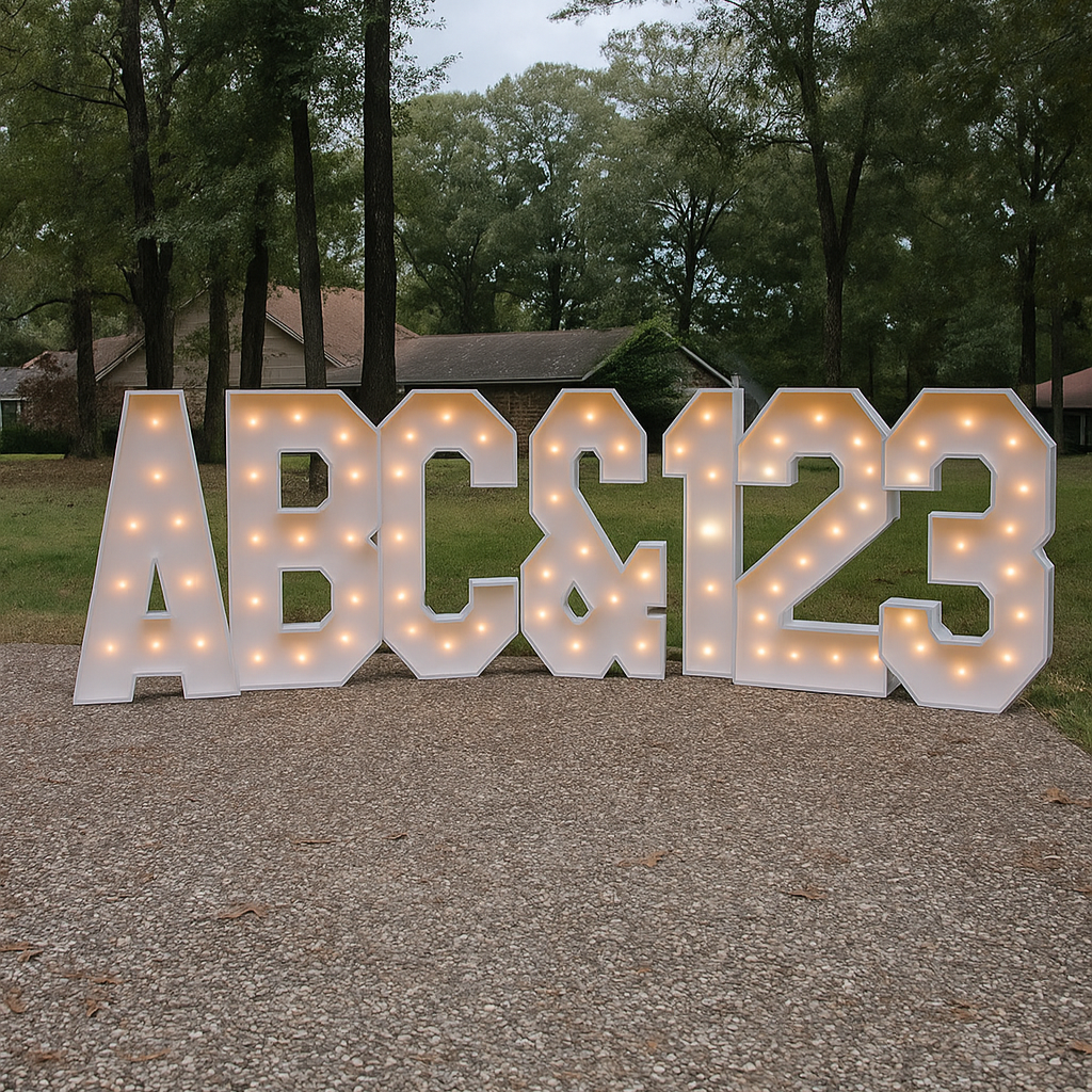 Letras 3D con focos, 1.20m de alto