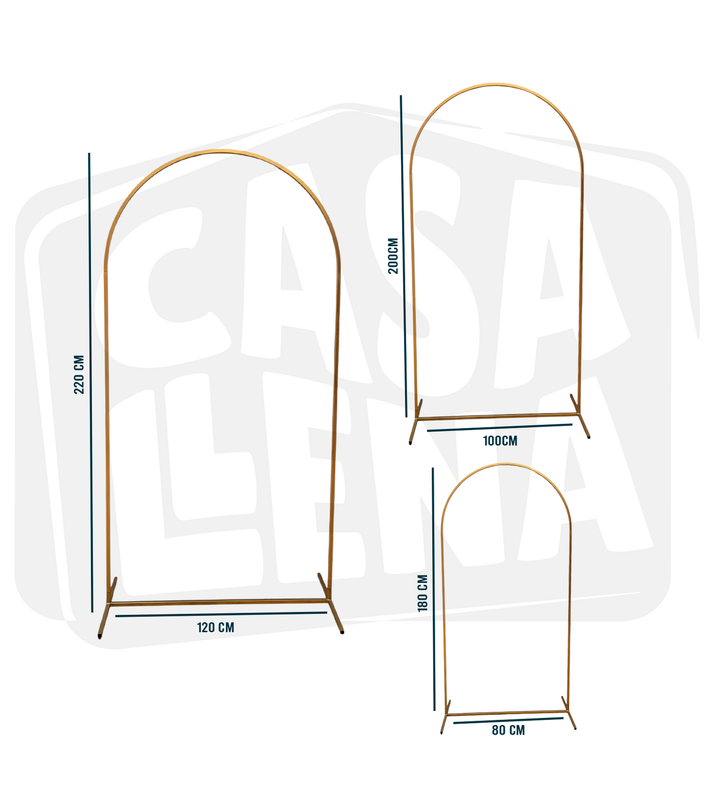 Set De 3 Mamparas Metálicas Doradas para Decoración