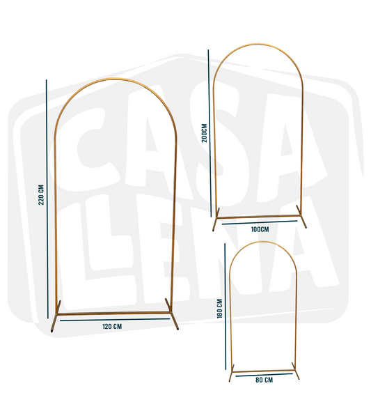 Set De 3 Mamparas Metálicas Doradas para Decoración