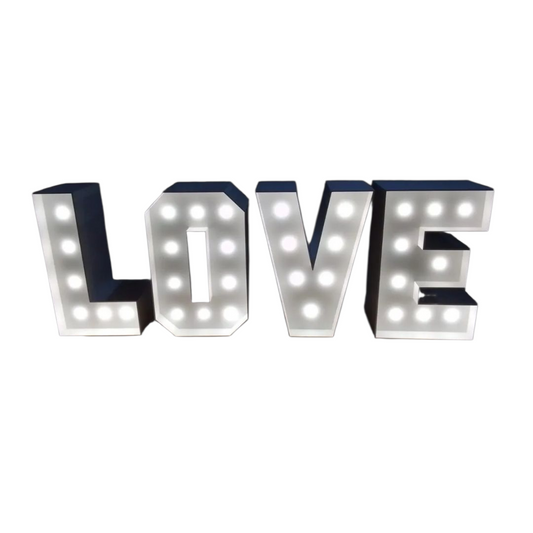 Letras 3D LOVE con focos, 1.20m de alto