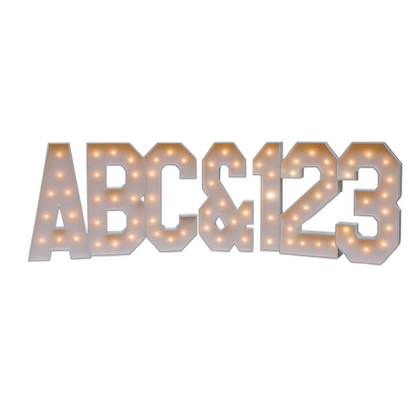 Letras 3D con focos, 1.20m de alto