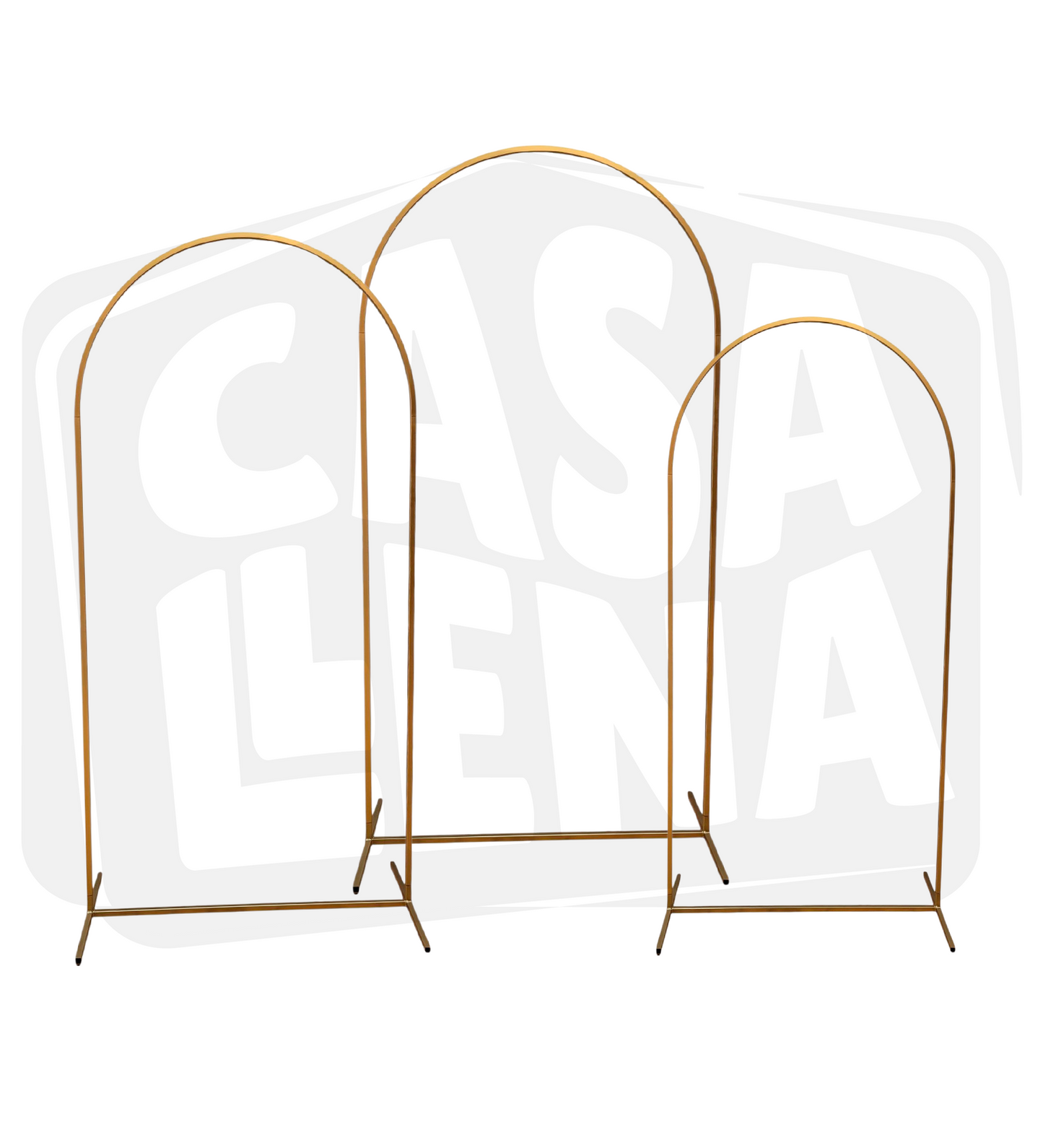 Set De 3 Mamparas Metálicas Doradas para Decoración