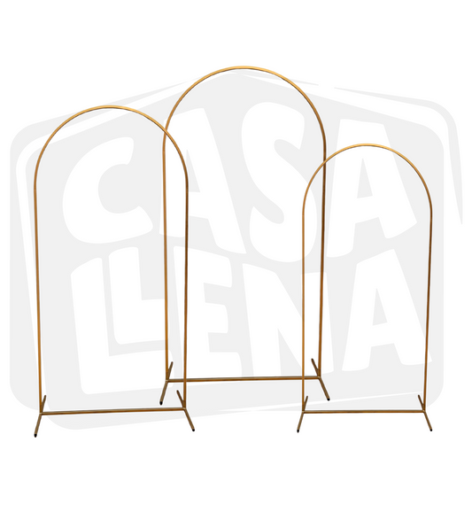 Set De 3 Mamparas Metálicas Doradas para Decoración
