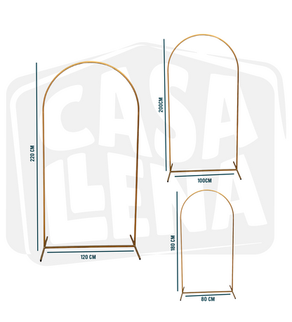 Set De 3 Mamparas Metálicas Doradas para Decoración